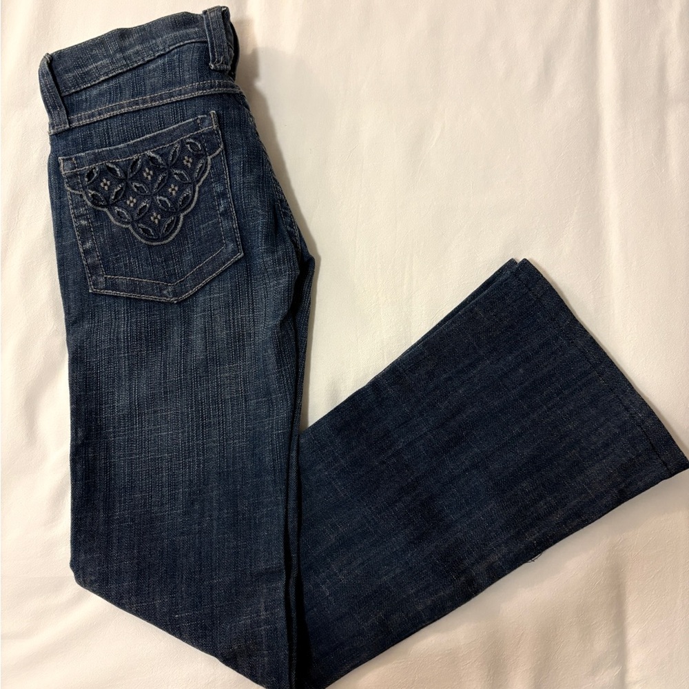 Frankie B. Dark Blue Flare Jeans